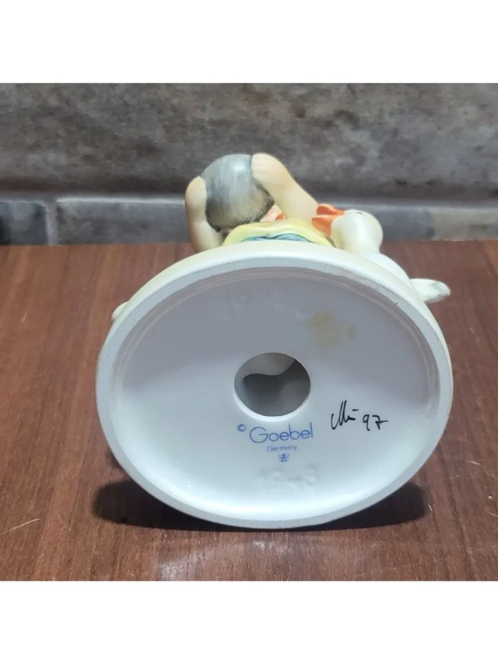 Vintage Goebel Hummel Figurine Be Patient 197 TMK 6 Germany Girl Geese Ducks